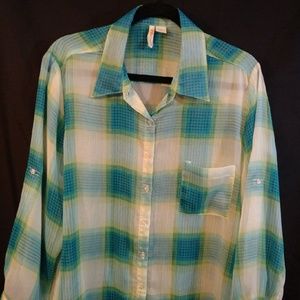 Red Camel Button Down Blouse